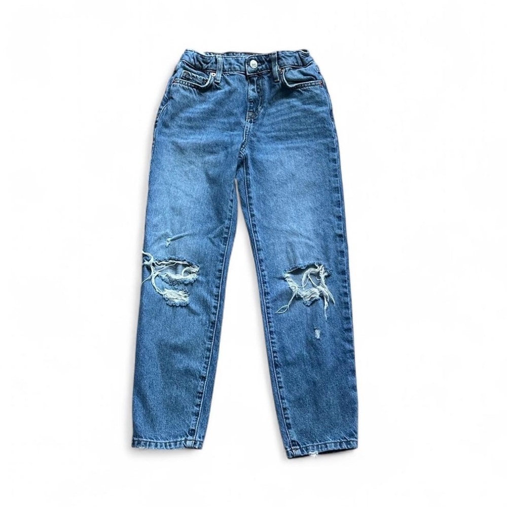 Forever 21 kids Distressed Blue Straight Leg Jeans size 9/10